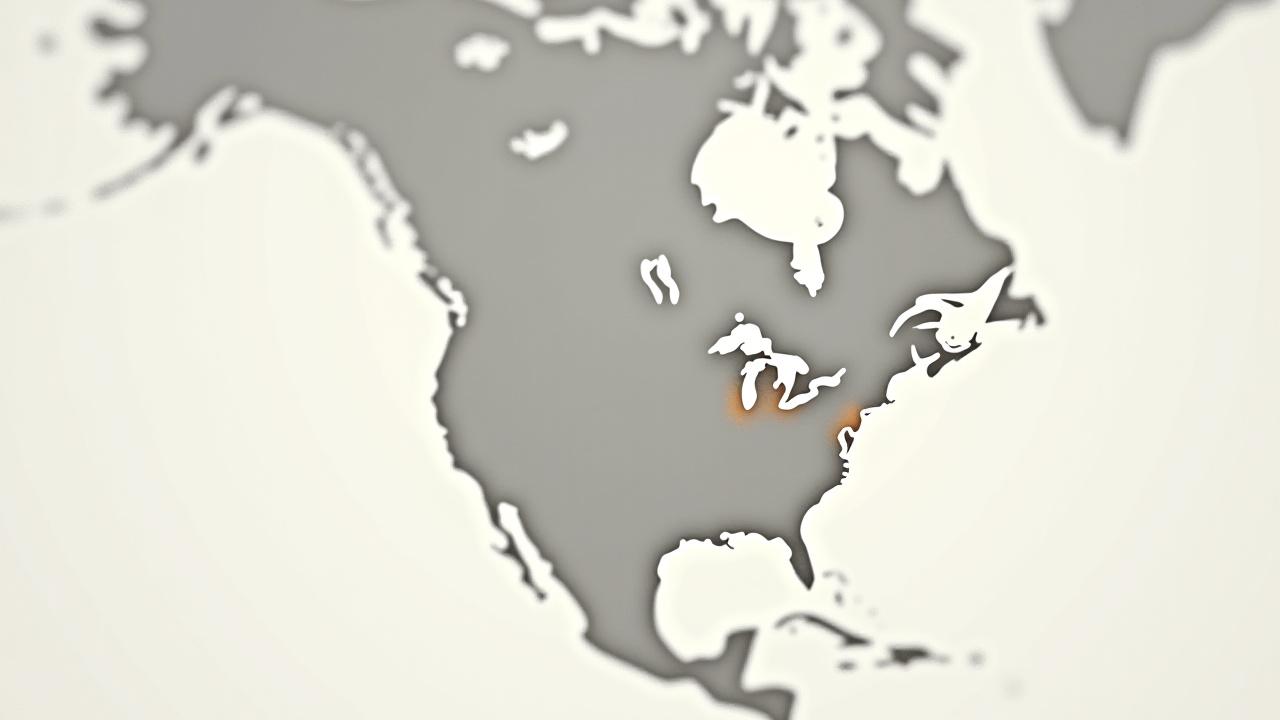 Stylized map of North America highlighting key luxury cabin rental regions like the Rockies, Sierras, Pacific Northwest, and New England.